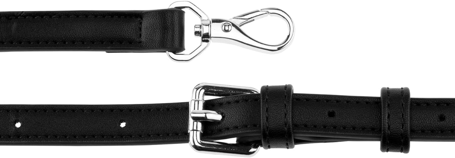 Allzedream Leather Purse Strap Replacement Crossbody Handbag Long Adjustable (Black, Silver Hardware)