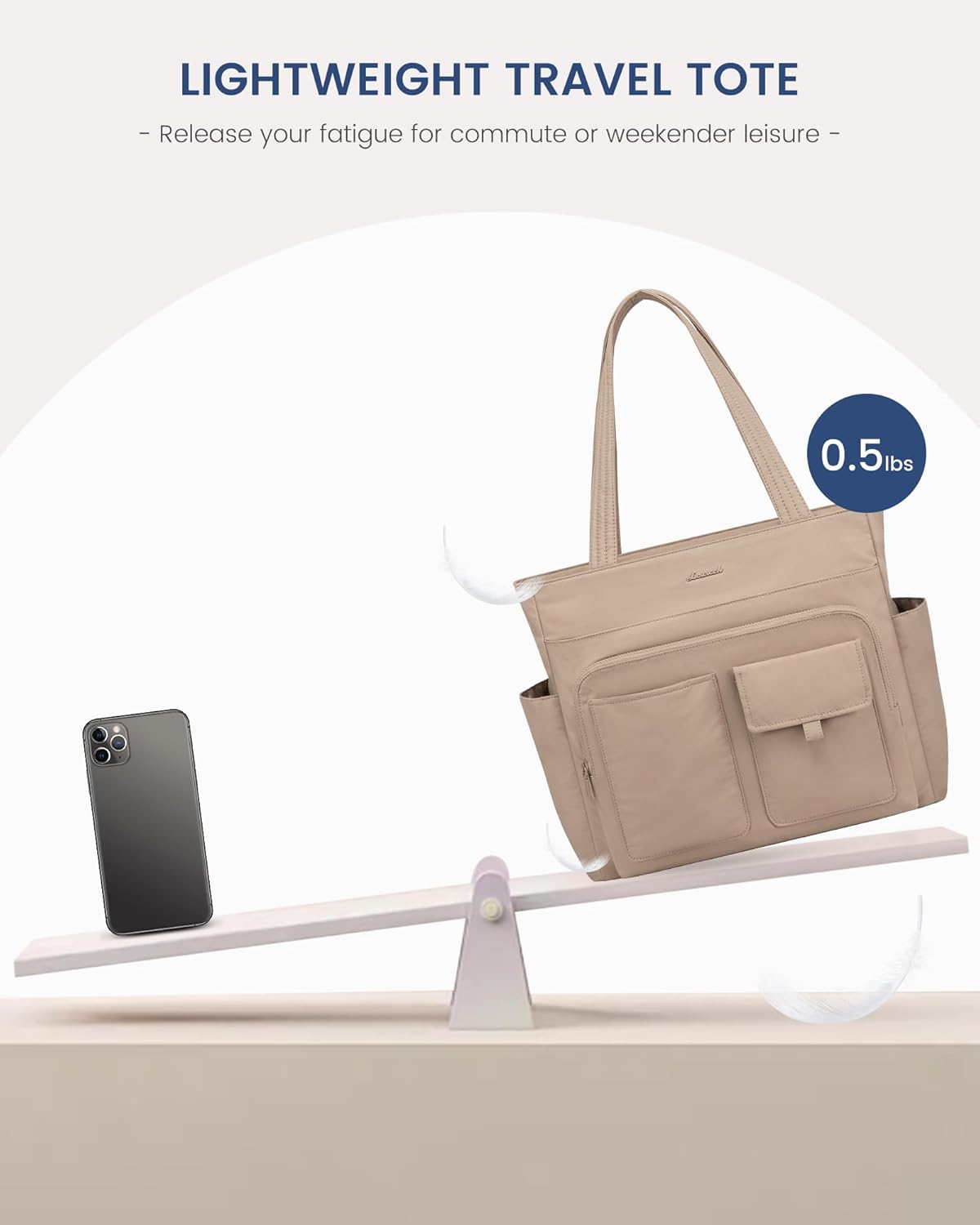 LOVEVOOK Tote Bag for Women,Light Puffer Tote Bag with Multi-pockets,Stylish Carry on Laptop Bags for Daily,Travel,Work,Gym