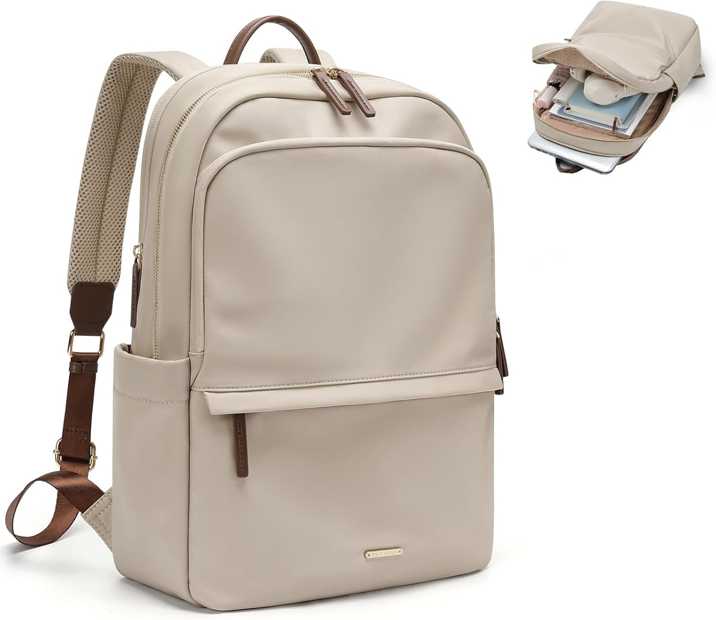 GOLF SUPAGS Women Laptop Backpack Casual Daypack for Work Travel College Backpack Purse Separate Laptop Compartment Fits 15.6 Inch Notebook