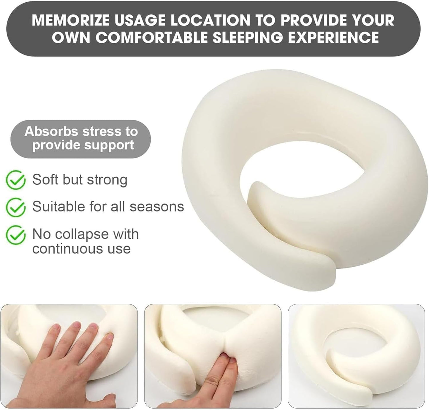 WEERSHUN Travel Pillow for Airplanes, 2026 New Memory Foam Neck Pillow with Chin Wrap for