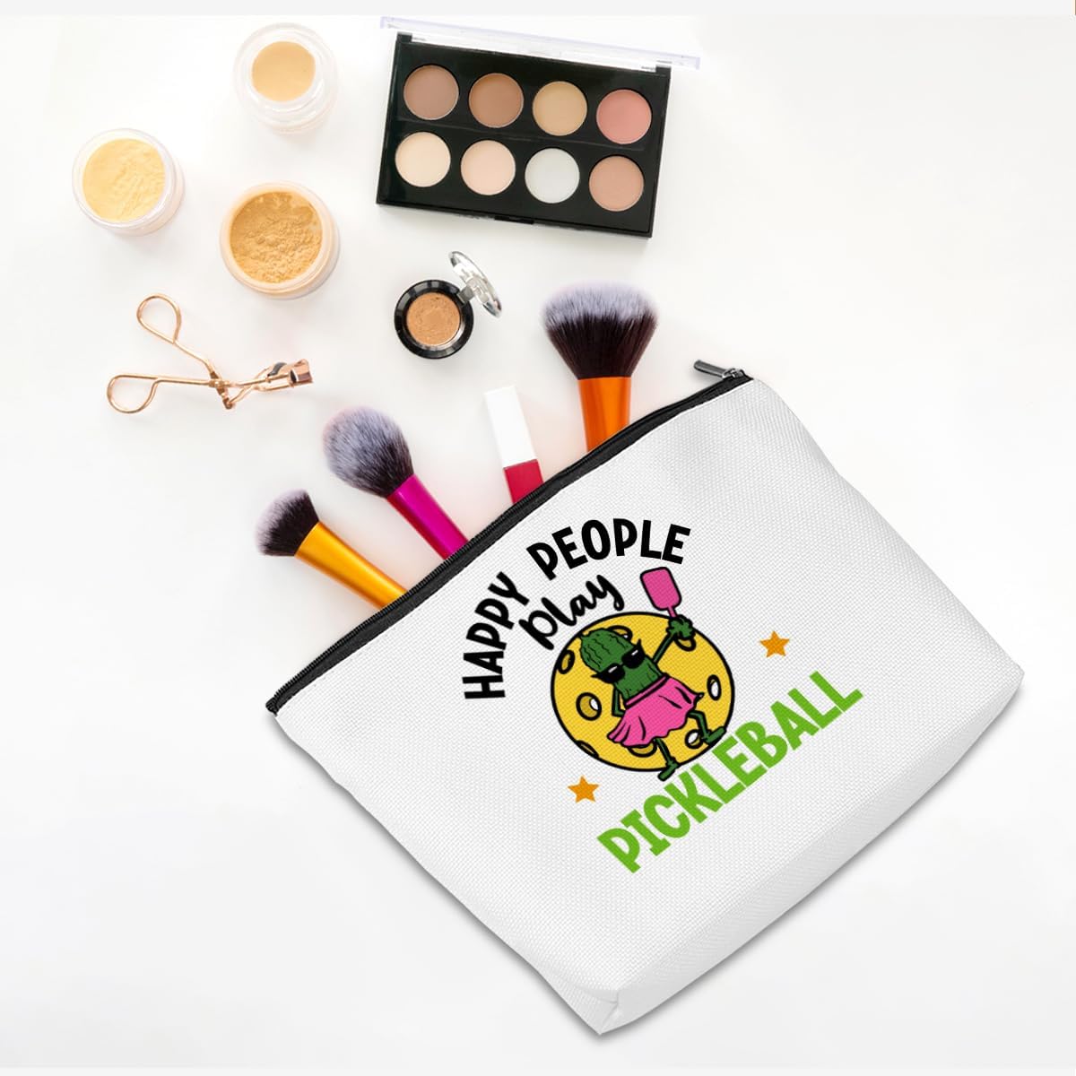 Pickleball Gifts Funny Makeup Bag Accessories Cosmetic Bag Zipper Pouch Pickleball Lover Gifts for Girls Women Fans Player Coach Mom Sister Christmas Birthday Gifts
