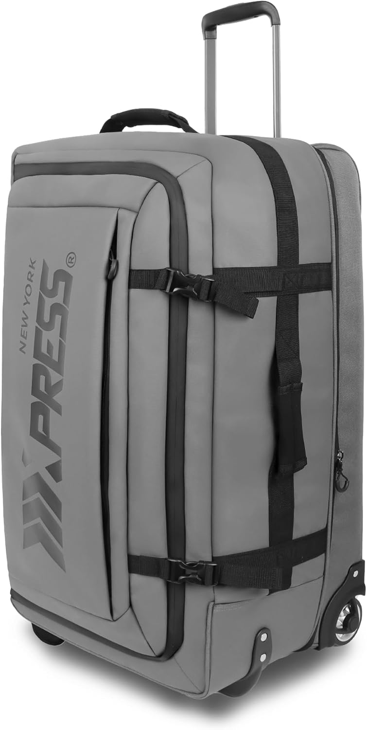 30'' Expandable Rolling Duffle Bag with Wheels,Expandable For Up to 15% More Space,Rolling Duffle Bag w/Handle,Carry on Luggage Travel Duffle Bags for Man Women#Grey