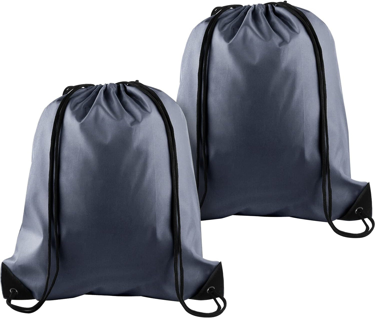 KUUQA 2 Pcs Gray Drawstring Backpacks, 40cm*34cm/15.7"*13.4", Gym, Travel, Outdoor Activities