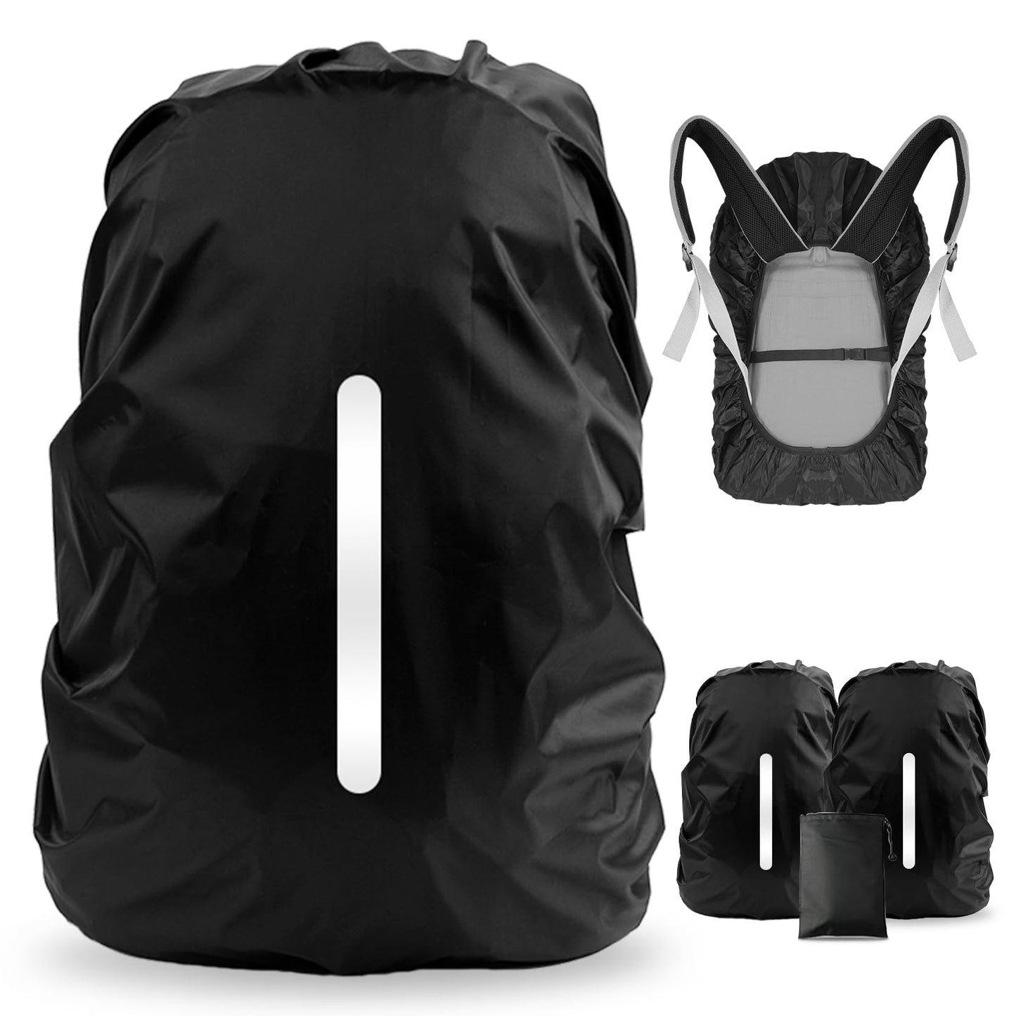 LAMA 2 Pack Waterproof Rain Cover for Backpack, Reflective Rainproof Protector for Anti-Dust and
