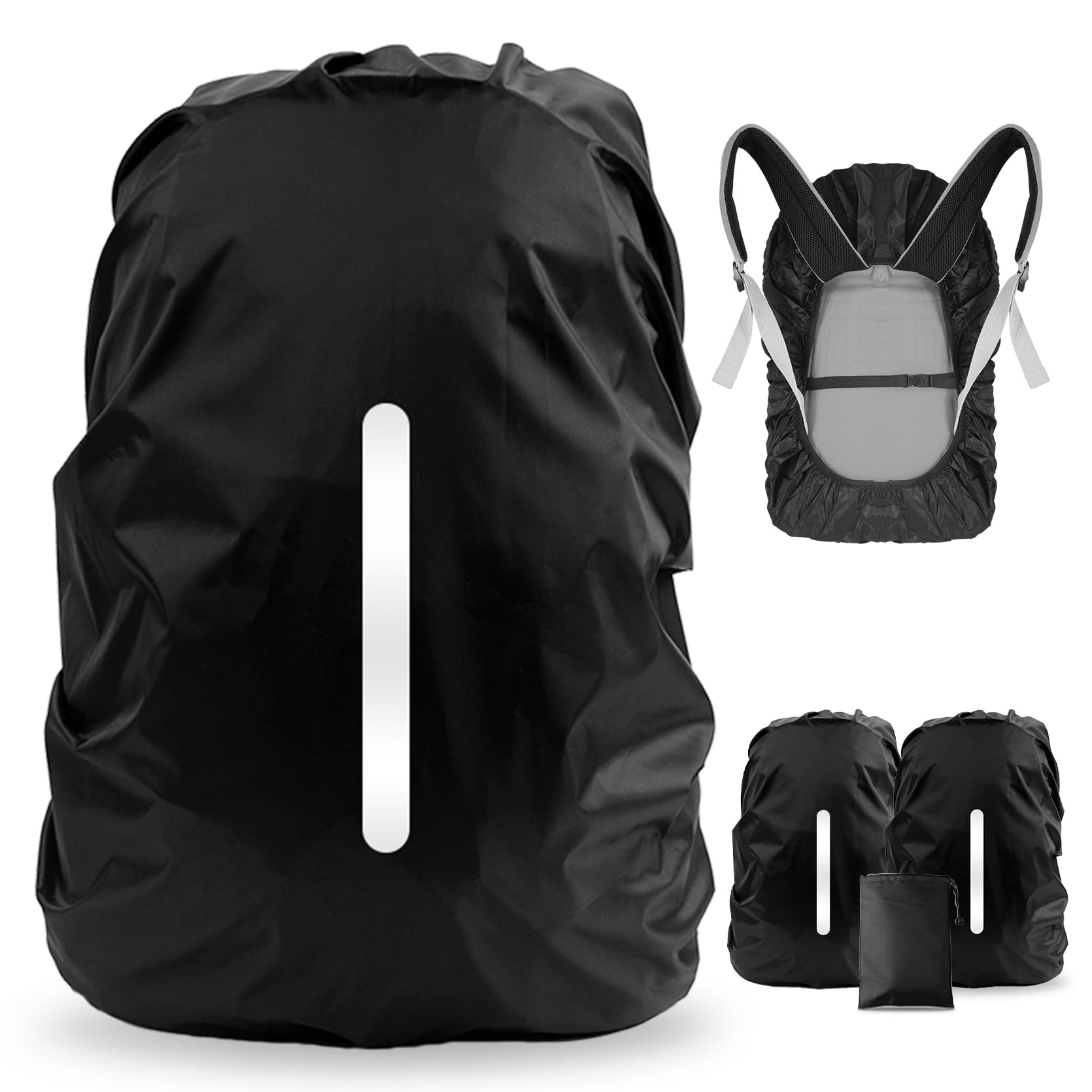LAMA 2 Pack Waterproof Rain Cover for Backpack, Reflective Rainproof Protector for Anti-Dust and