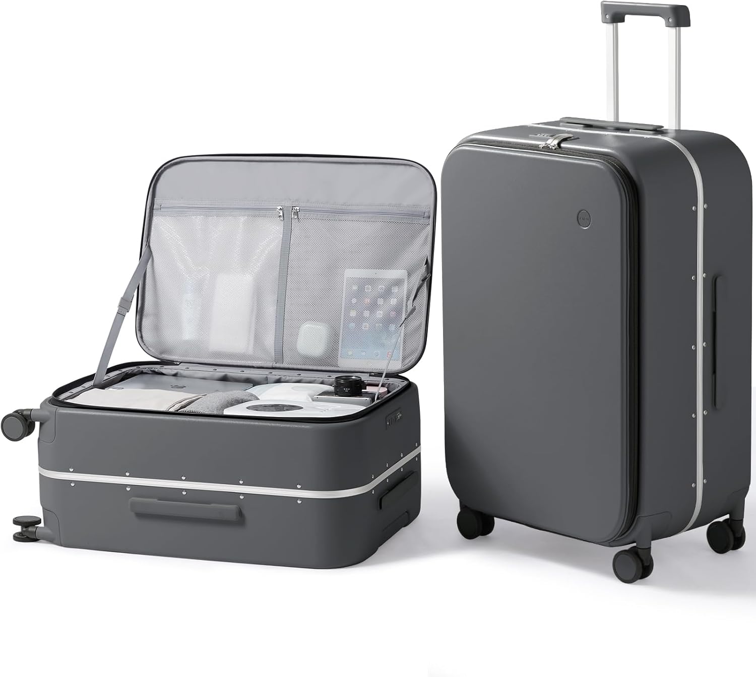 mixi 26 Inch Large Checked Luggage PC Hard Shell Suitcase Top Opening Aluminum Frame Travel