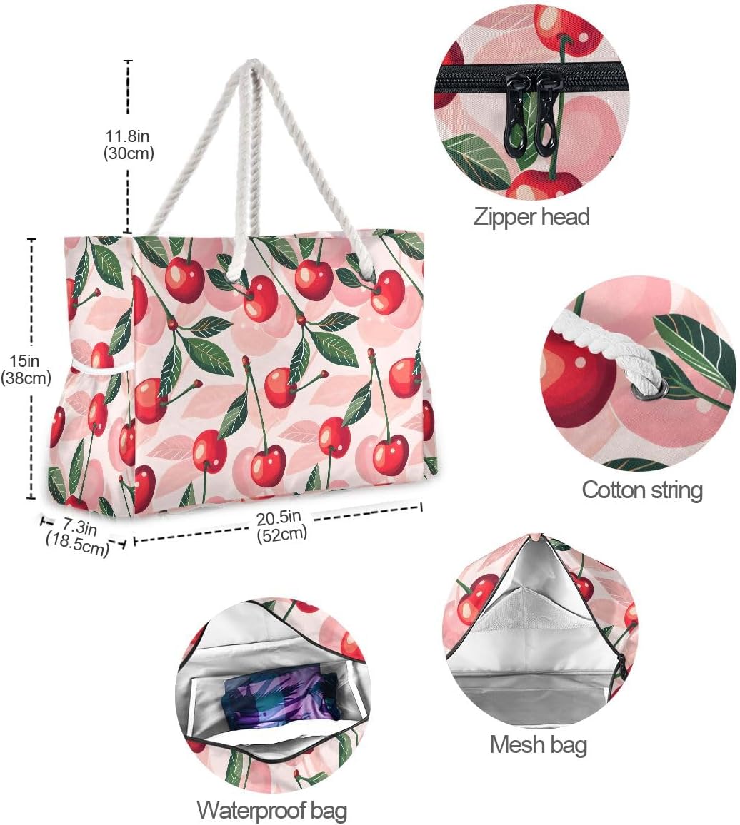 senya Large Beach Bags Totes Swim Canvas Tote Shoulder Bag Water Resistant Bags for Gym Travel Daily