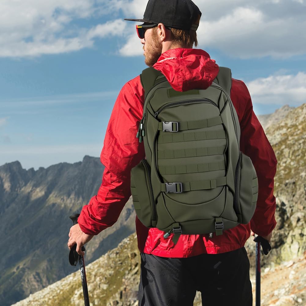 lyrlody Hiking Backpack,Camping Backpack, Hiking Daypack with Rain Cover with 2L Water Bladder