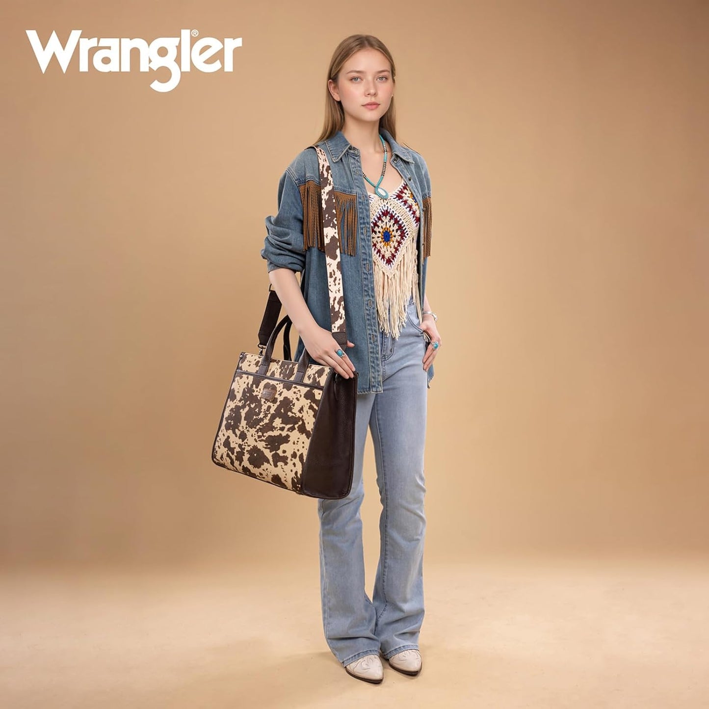 Wrangler Laptop Bag for Women 15.6 Inch Vintage Work Tote Bag for Business Briefcase Handbag with