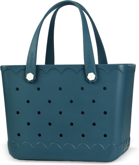 Rubber Beach Bag Waterproof Durable Tote Bag for Beach Sports Pool Modern Rubber Tote
