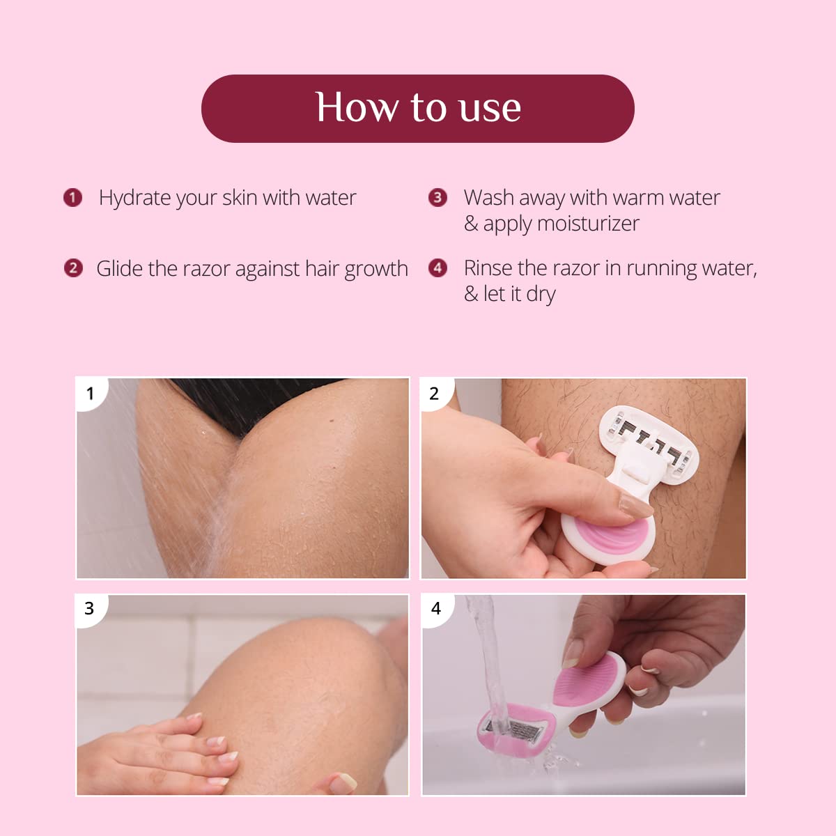 Carmesi Body Razor Mini for Women | 5-Blade Precision Shaving | Aloe Vera & Vitamin E Lubrication Strip | Travel Case Included | Smooth, Gentle Hair Removal for Sensitive Skin