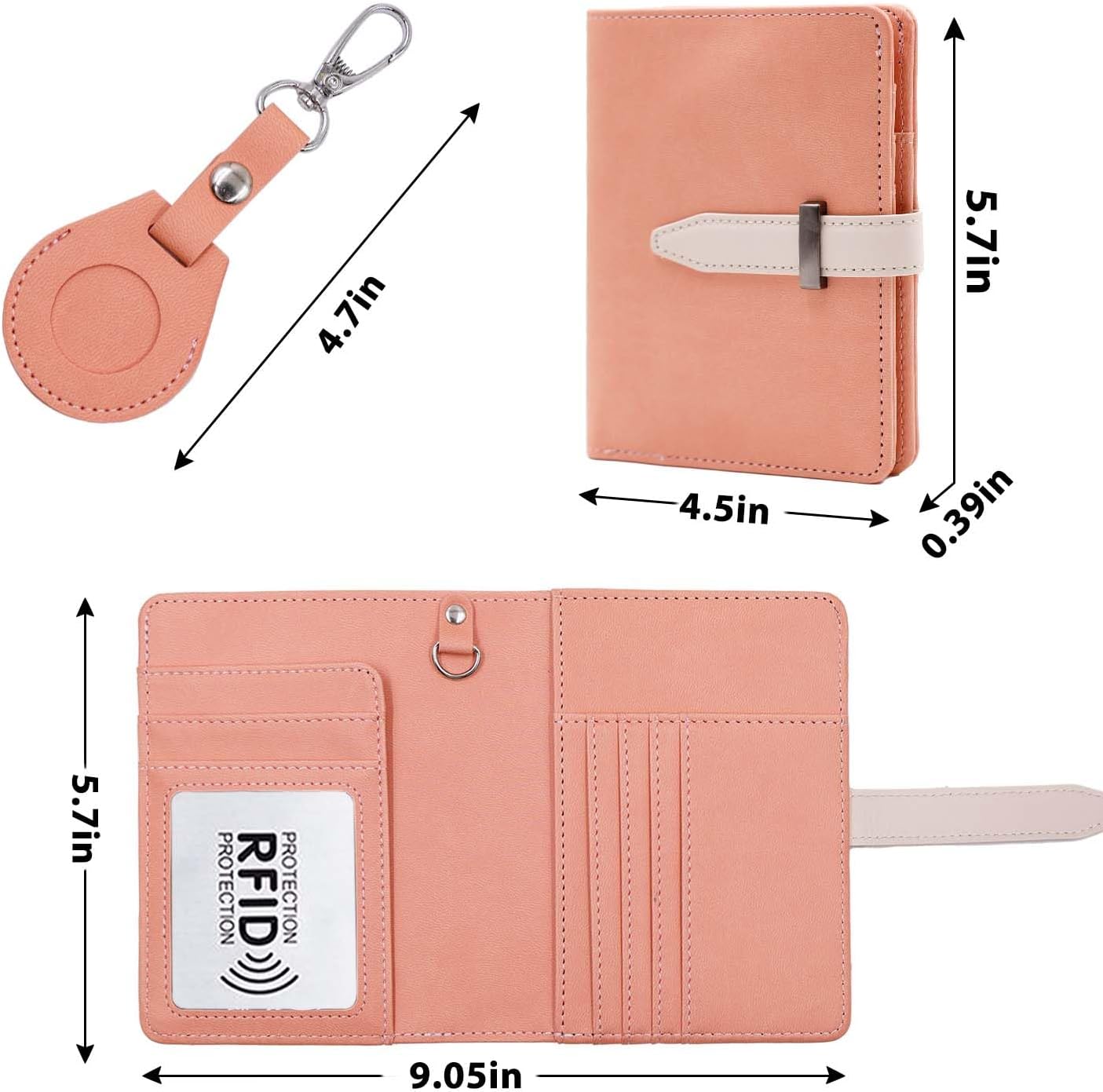 Passport Holder with Airtag for Women/Men,Airtag Passport Wallet for Travel,Cute Passport Holder Rfid Blocking,Travel Wallet for Cards Passport Cover Case (Pink1)