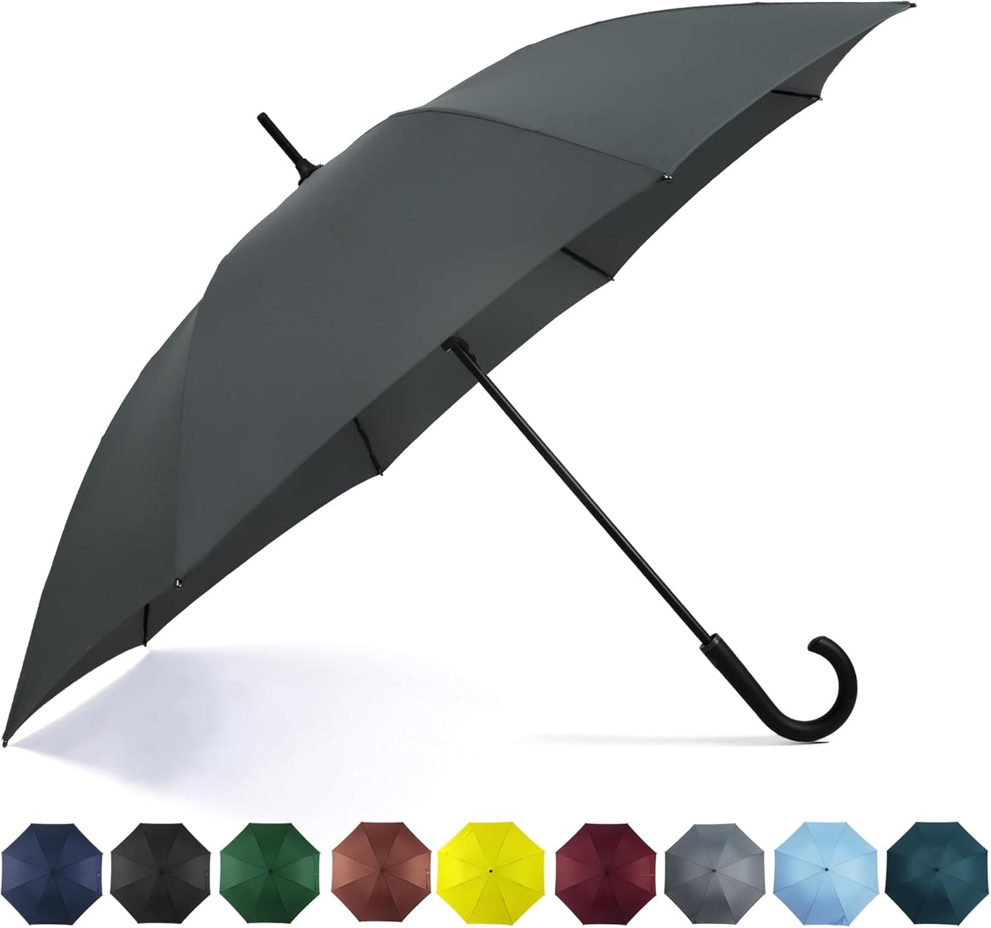 SoulRain 50 Inch Large Stick Umbrella Windproof Automatic Open Oversized J Handle Umbrellas for Men and Women Unbreakable Strong Travel Golf Umbrella