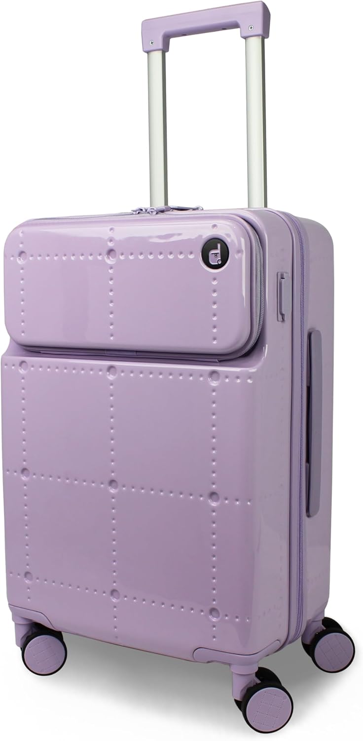World Traveler Dejuno Smart 20-Inch Carry-On Luggage with USB Ports - Lavender
