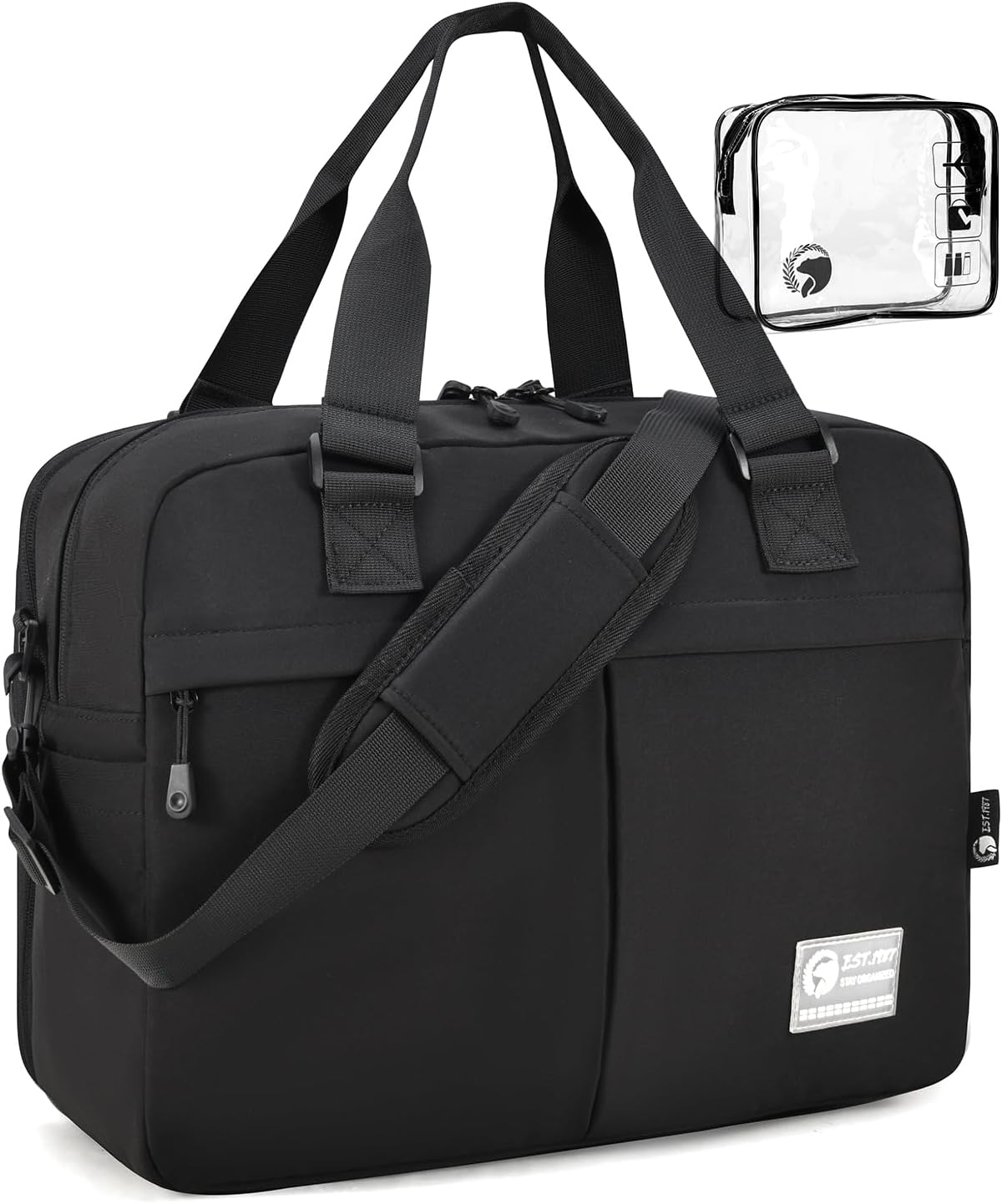 40x30x15cm Personal Item Travel Bag Expandable 40x30x25cm Gym Bag Lightweight Duffle Bag Mens Weekender Bags for Women with Wet Pocket for Overnight Hospital Carry on Bags for Airplanes Black
