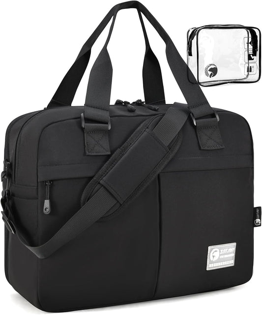 40x30x15cm Personal Item Travel Bag Expandable 40x30x25cm Gym Bag Lightweight Duffle Bag Mens Weekender Bags for Women with Wet Pocket for Overnight Hospital Carry on Bags for Airplanes Black