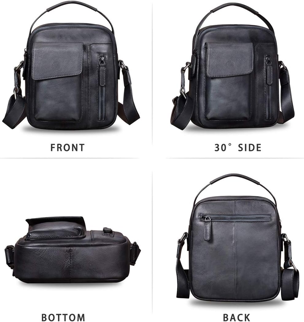 Genuine Leather Purses and Shoulder Bag for Men Vintage Real Leather Messenger Bag Handbag Crossbody Satchel Purse Strap