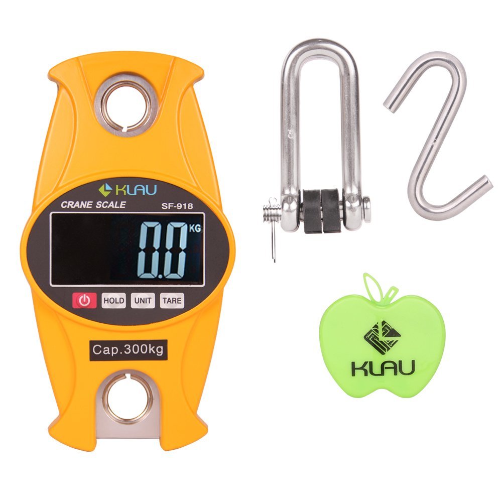 Klau Digital Hanging Scales 300 Kg / 600 lb SF-918 Heavy Duty Crane Scale Yellow for Home Farm
