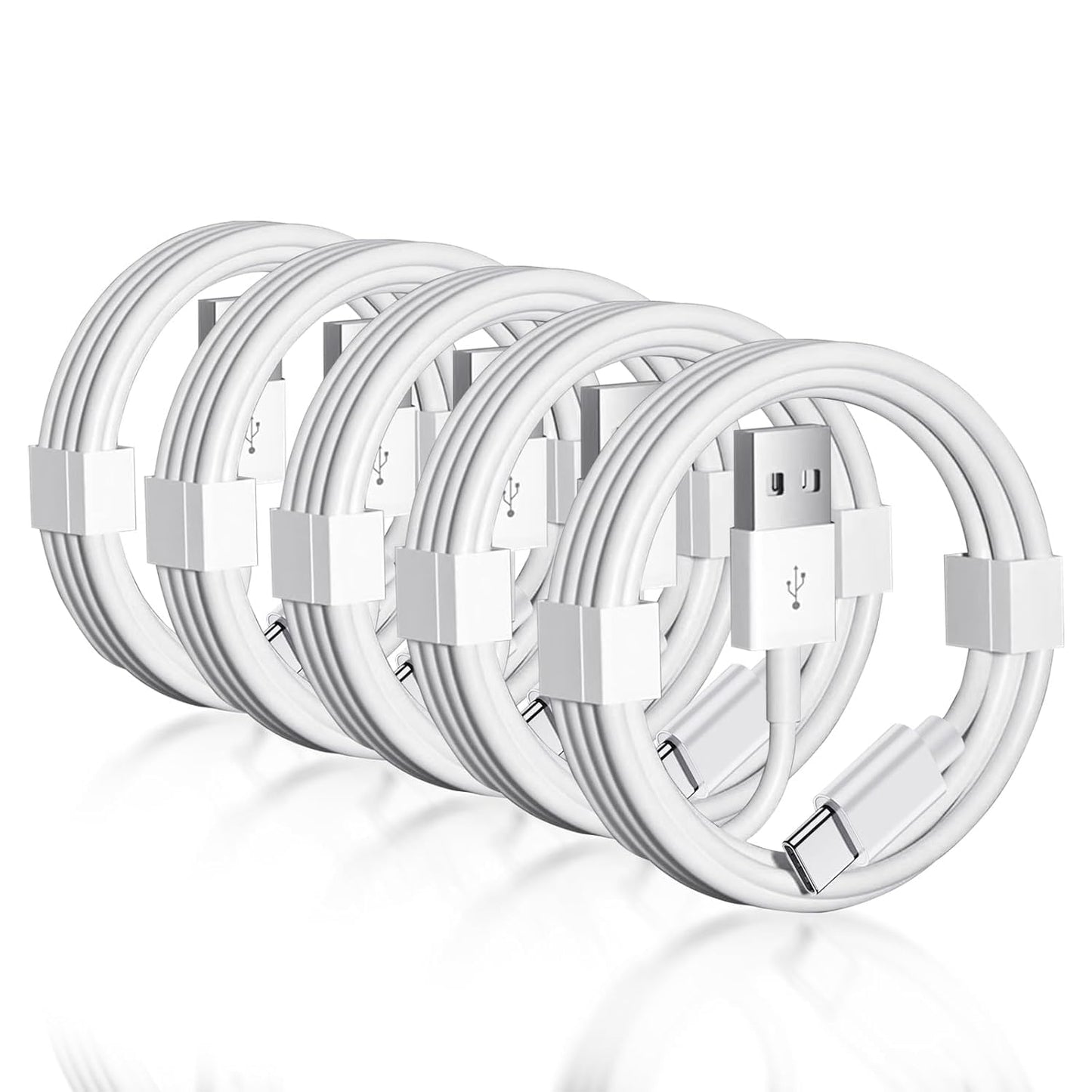 5 Pack Car Carplay USB a to USB C Cable for iPhone 16E 17 16 iPhone 15 Pro Max Car Charger iPhone 16E 15 Type C 30W Fast Charging Cable, iPhone 15 Carplay Cable, iPad mini 6 and More USB 2.0