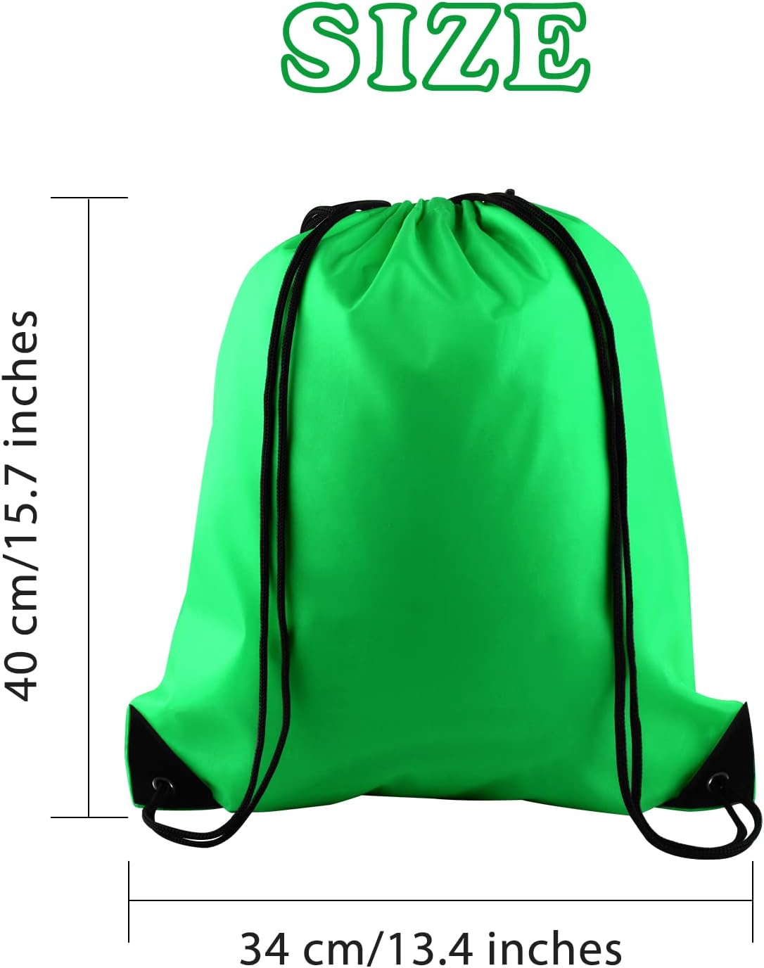 KUUQA 60Pcs Green Drawstring Backpack Bag Bulk Drawstring Bags String Bags Storage Bags Gym