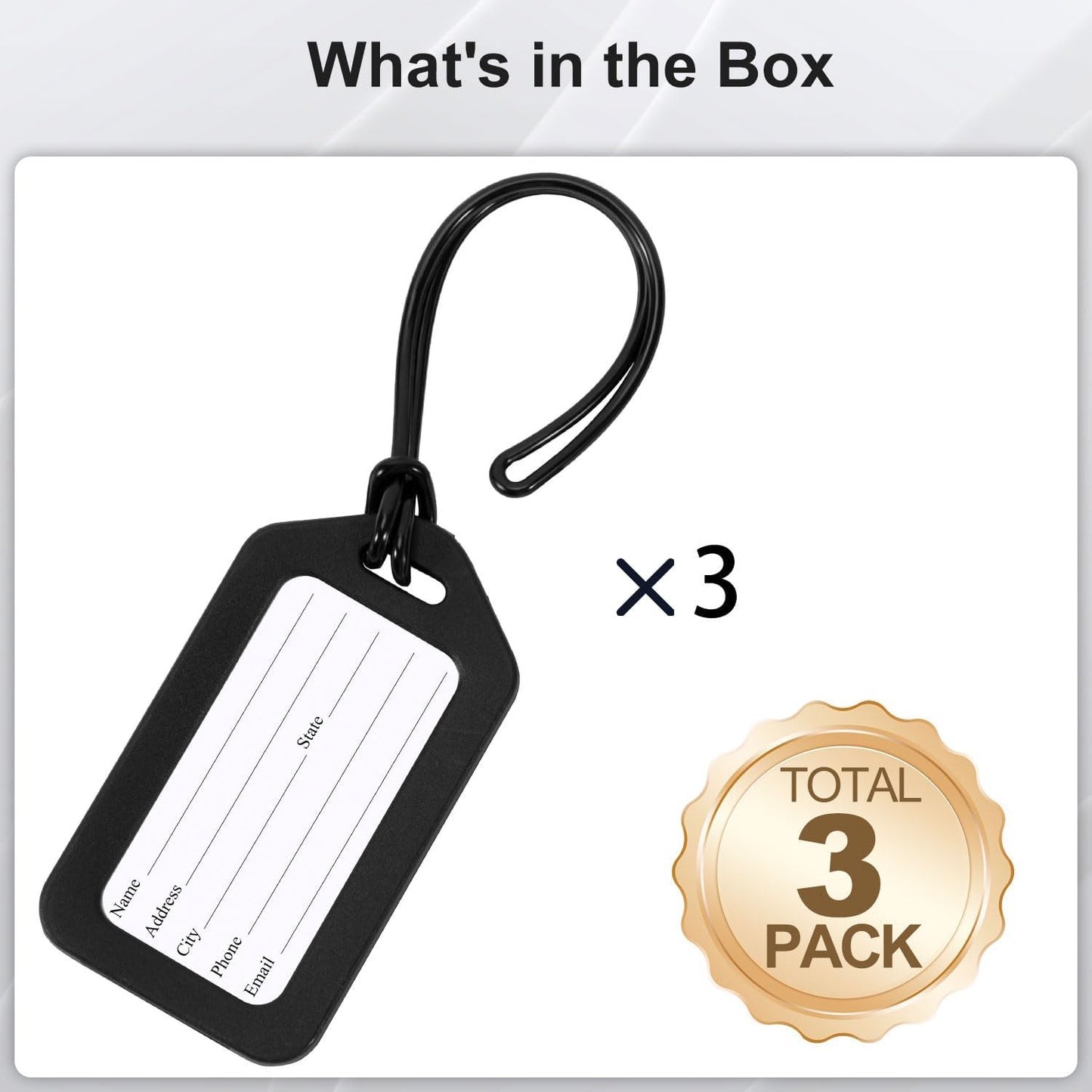 3 Pack Luggage Tag Bright Luggage Tags for Suitcases Bag Tags Name Tags for Kids Travel Accessories