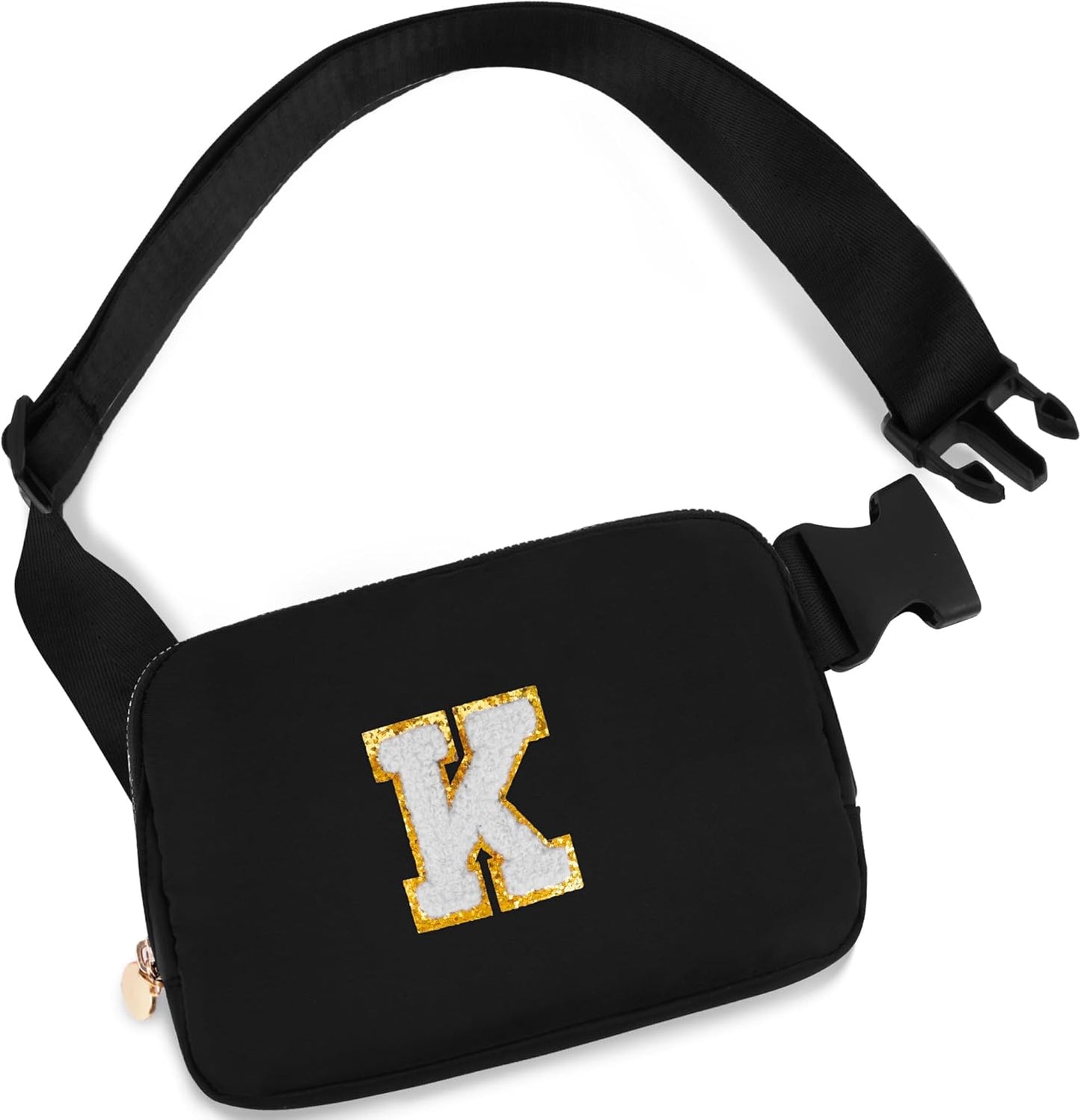Fathers Gifts from Son Personalized,Dad Gifts for Fathers,Fathers Gifts for Dad Him,Cross Body Bags Belt Bag,Initial White K,Black Bag