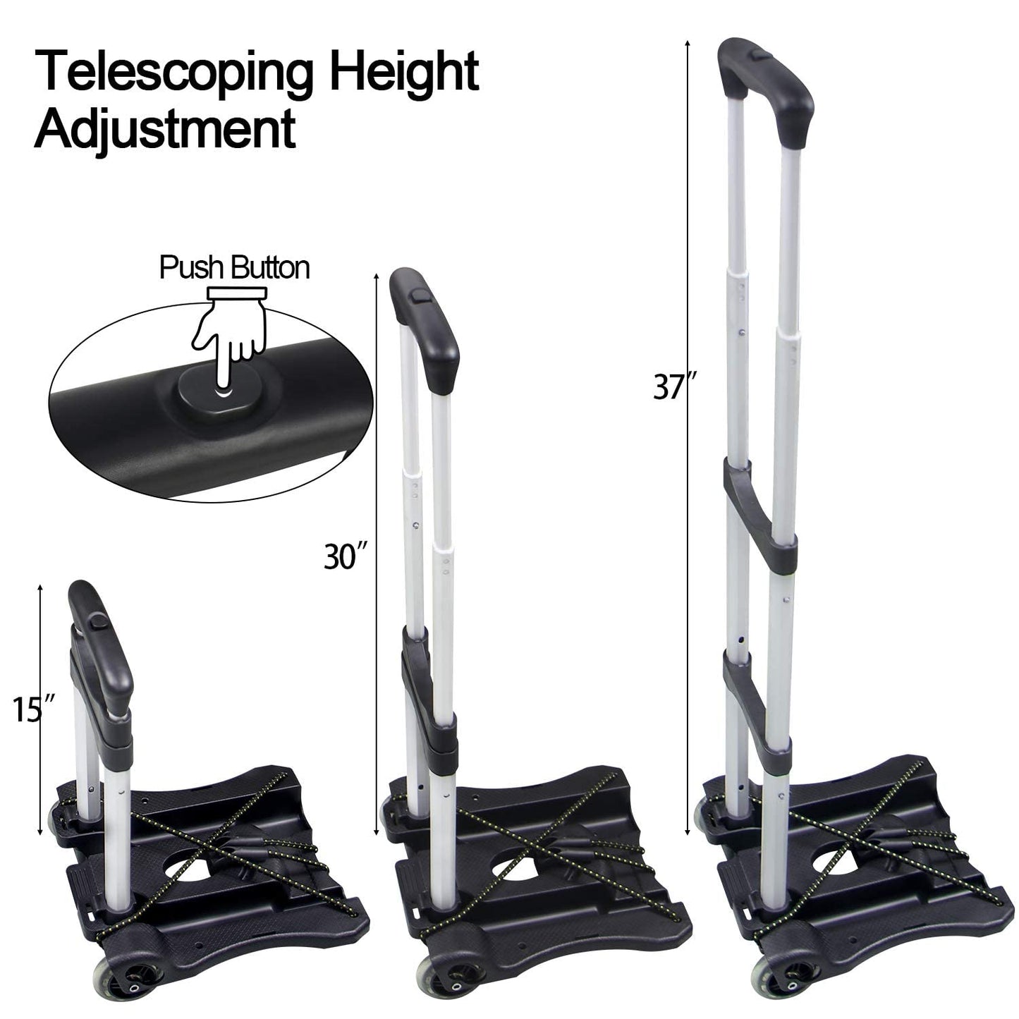 Sutekus Folding Hand Truck and Dolly 110-lbs Lightweight Portable Luggage Cart for School Travel