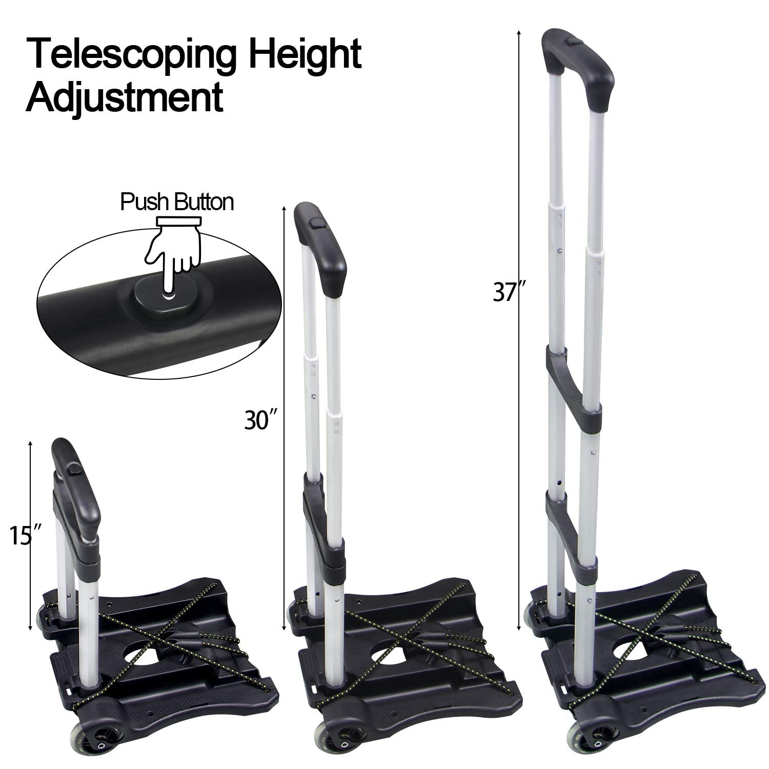 Sutekus Folding Hand Truck and Dolly 110-lbs Lightweight Portable Luggage Cart for School Travel