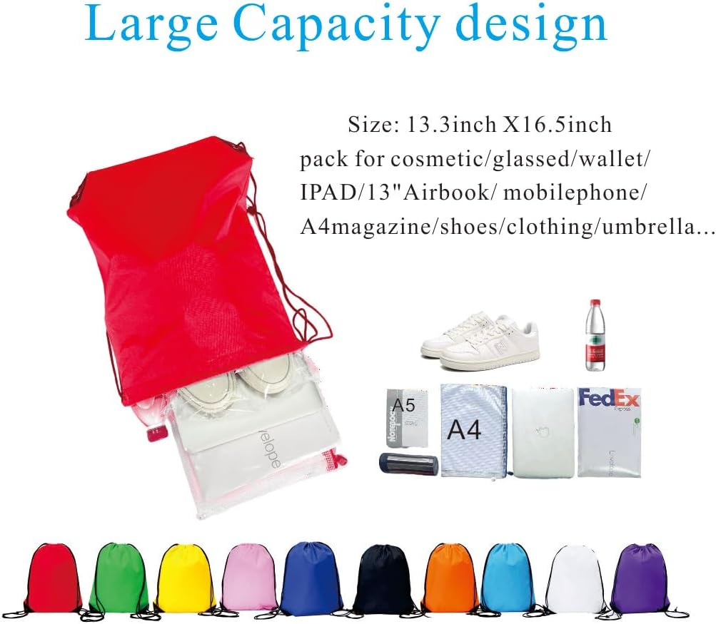 Drawstring Backpack Bulk 50 Packs Draw String Backpack Bags DIY Gym Sports Traveling Trip ride