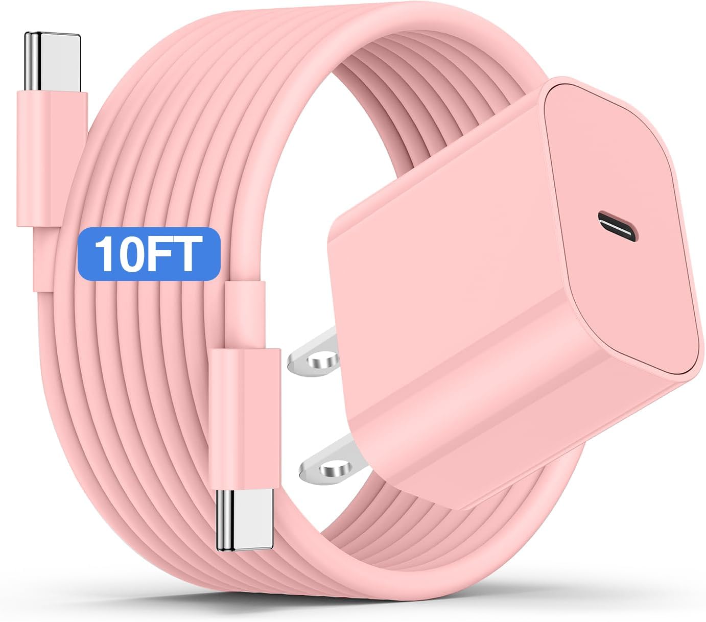 iPhone 16 15 Fast Charger and 10ft Type C to C Cable Cord Long,20W USB C Charging Block for Apple iPhone 16 Pro/16 Plus/15 Pro Max/15/iPad Wall Plug Power Adapter Cube Brick 12.9/11/Air 4th/6 Gen/Mini