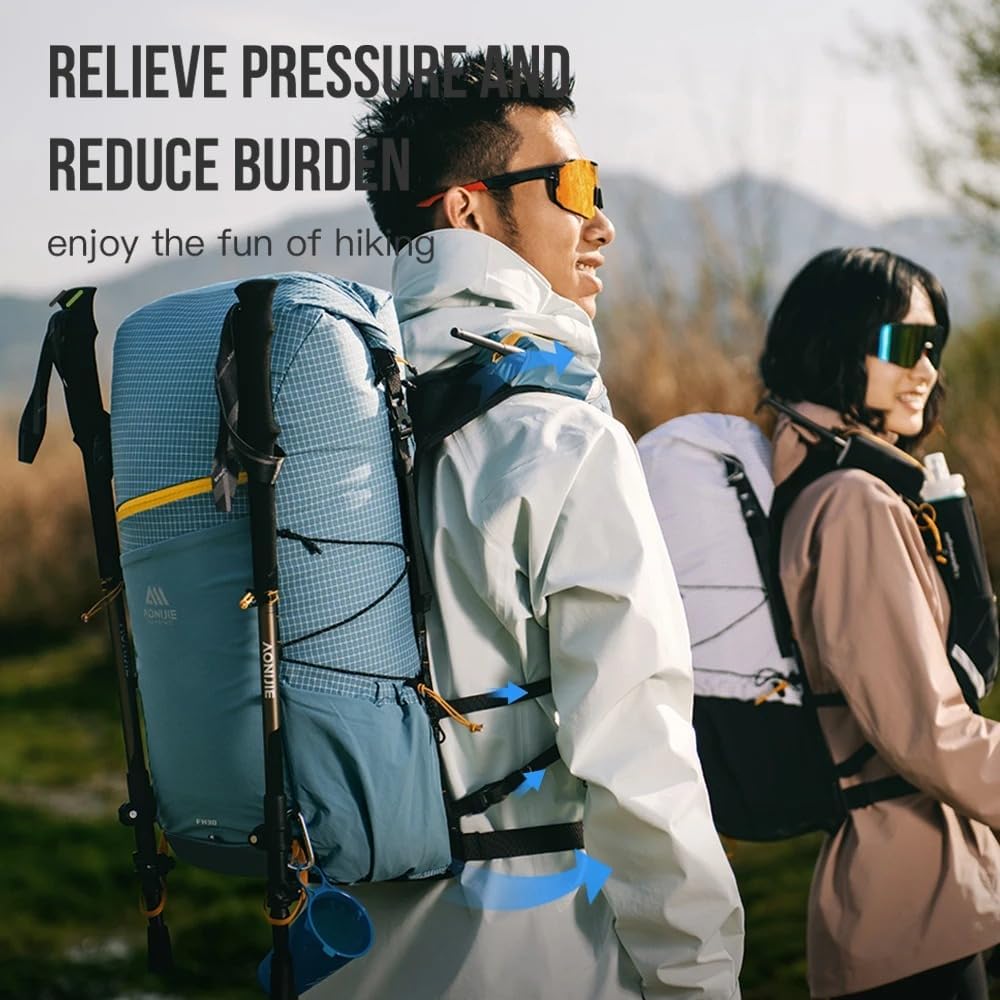 AONIJIE 30L Lightweight Hiking Backpack Waterproof Hiking Bag For Men Women Trail Running Camping Backpack Daypack (Blue)