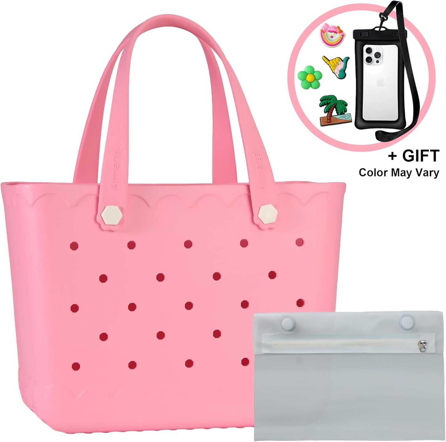 Rubber Beach Bag Waterproof Durable Tote Bag for Beach Sports Pool Modern Rubber Tote