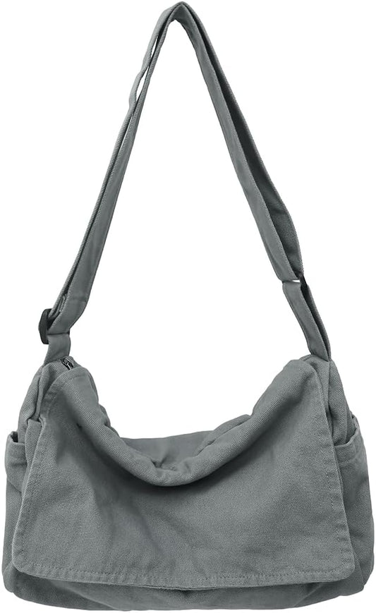 Collsants Messenger Bag for Women Men Satchel Bag Canvas Crossbody Shoulder Bag Casual Sling Bag