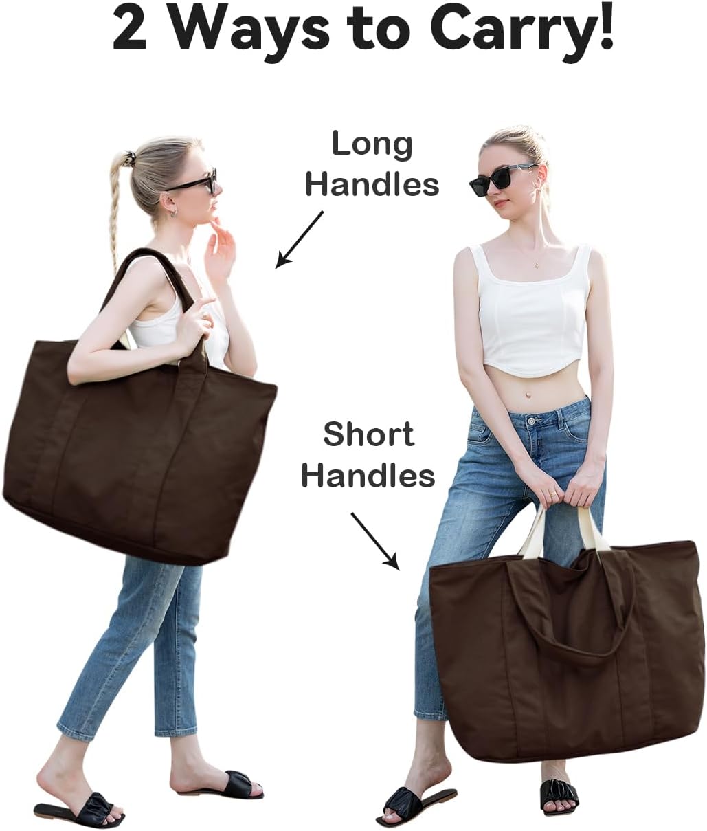 22'' 50L Large Canvas Bag, Extra Large Tote Bag for Women, Overnight Bags for Travel