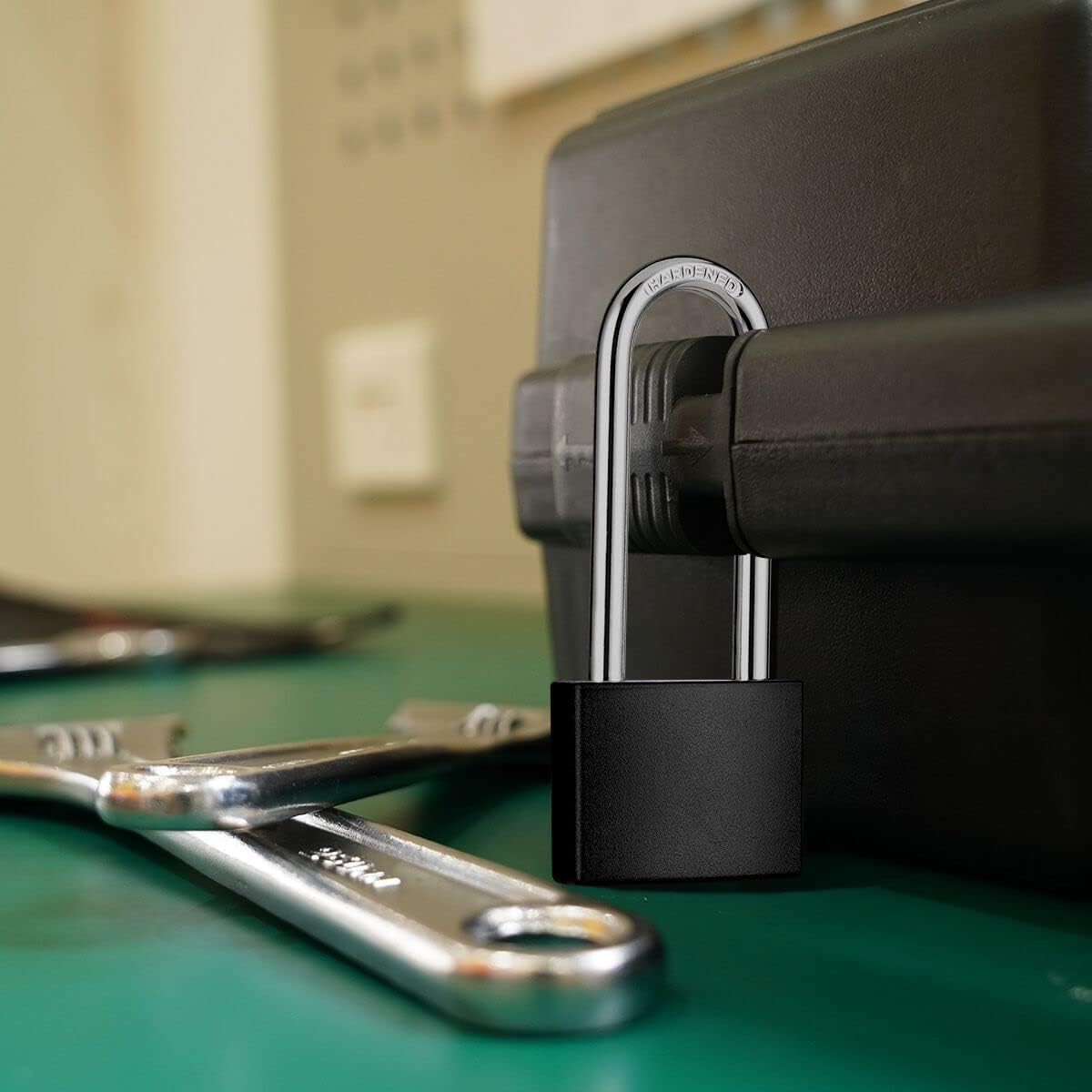 2 Pack Covered Aluminum Padlocks with Key, Black Locker Lock with Long Shackle for Gates, Fences, Toolboxes,