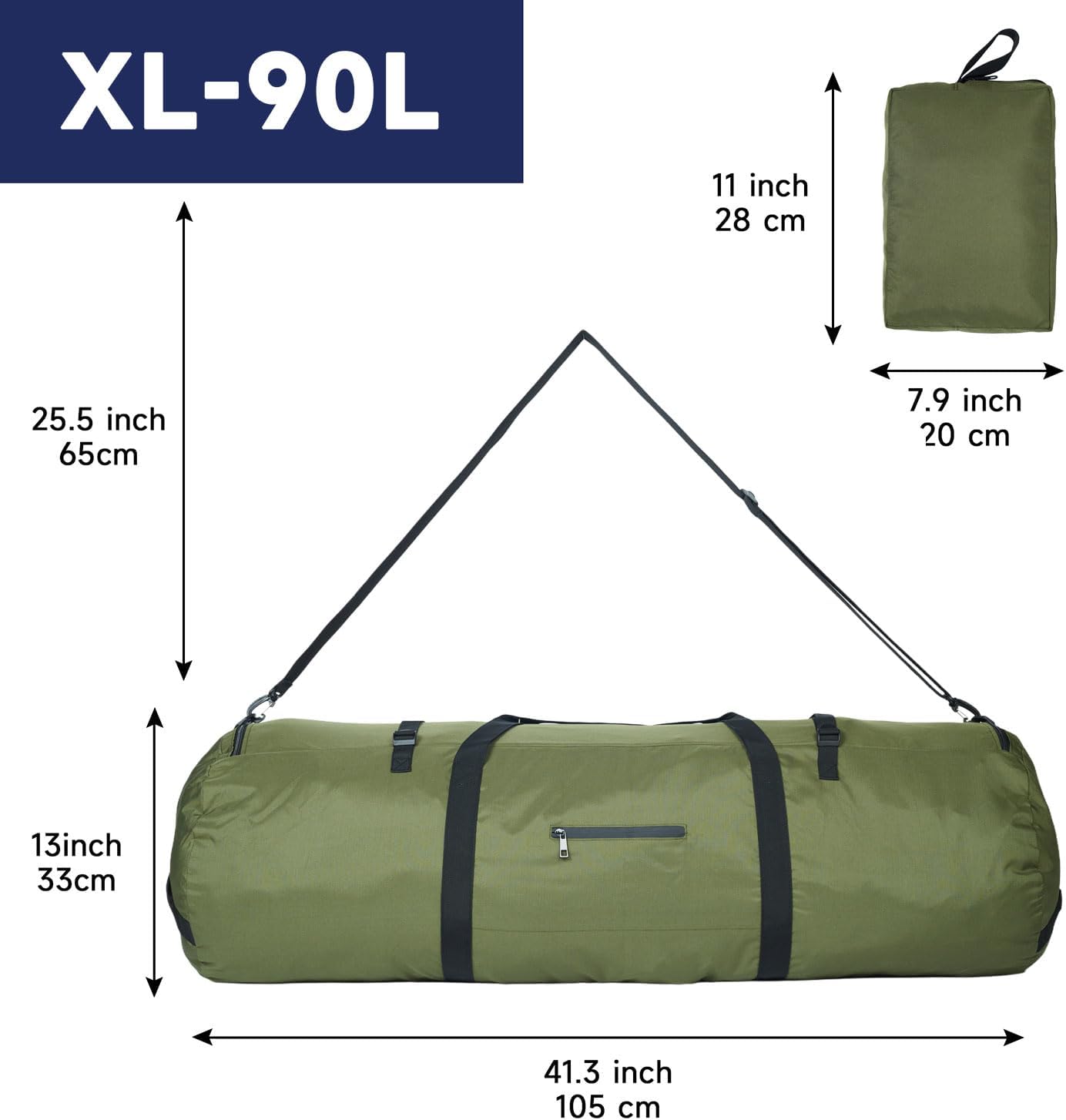 Arxus Duffle Bag for Travel 30L/50L/90L Extra Large Luggage Heavy Duty Duffel Bat Bag for Men Sports
