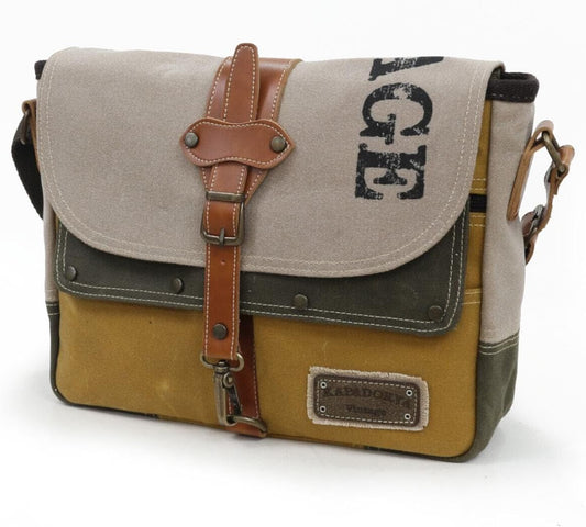 Antiochia 4046 Messenger Bag, Leather Detailed Shoulder Laptop Bag, Unisex Style for Daily, Travel