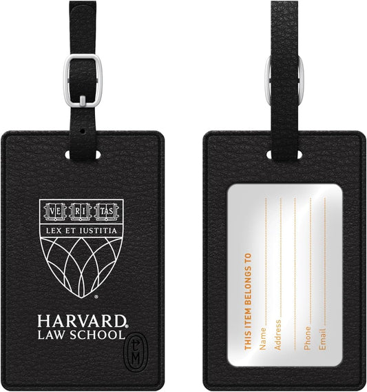 OTM Essentials Berklee College of Music Faux Leather Luggage Tag, Durable Travel Accessories with Adjustable Strap and ID Card, Classic