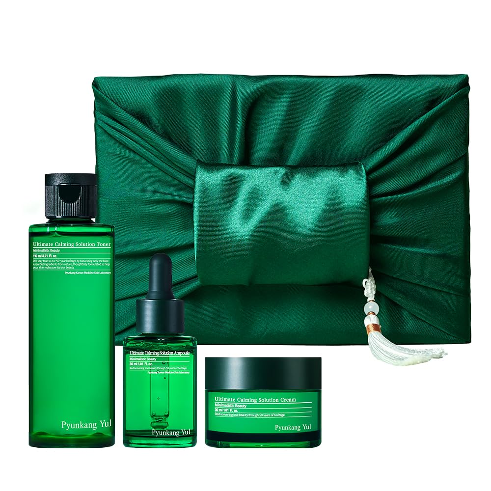 [PKY] Pyunkang Yul Ultimate Line Skincare Set, Soothing & Hydration Care, Calming Solution Toner, Ampoule & Cream, Traditional Korean-Style Packaging, Zero-Irritation (3-item set)