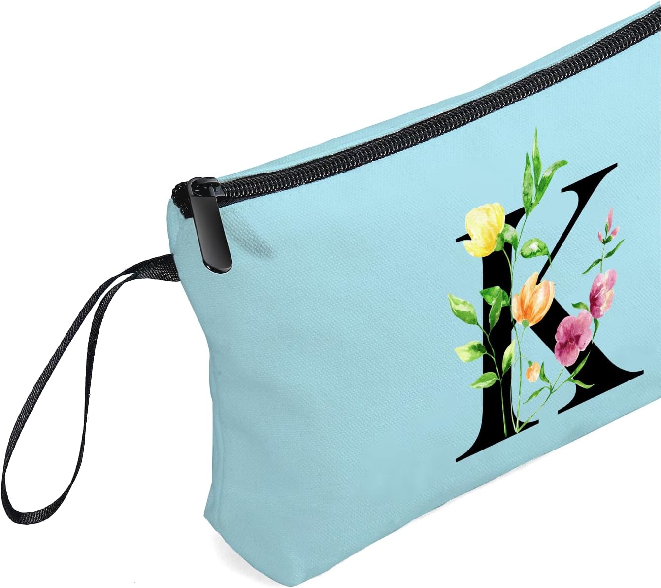Birthday Thank You Appreciation Monogrammed Gifts for Mom Aunt Teacher Sister Friend Coworkers Bride Bridesmaid Makeup Cosmetic Bag with Mirror Mothers Day Christmas Graduation K