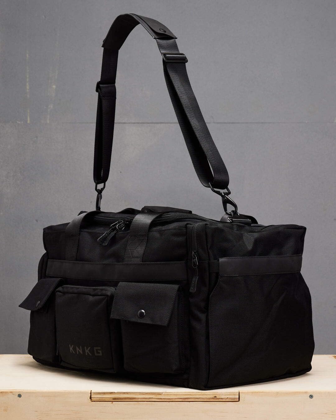 PLUS 63L Large Duffel Bag – Spacious, Durable Gym Bag with Dual Shoe Storage, Multiple Compartments & YKK Zippers for Fitness & Travel - Redwood (Black, Medium 45L)