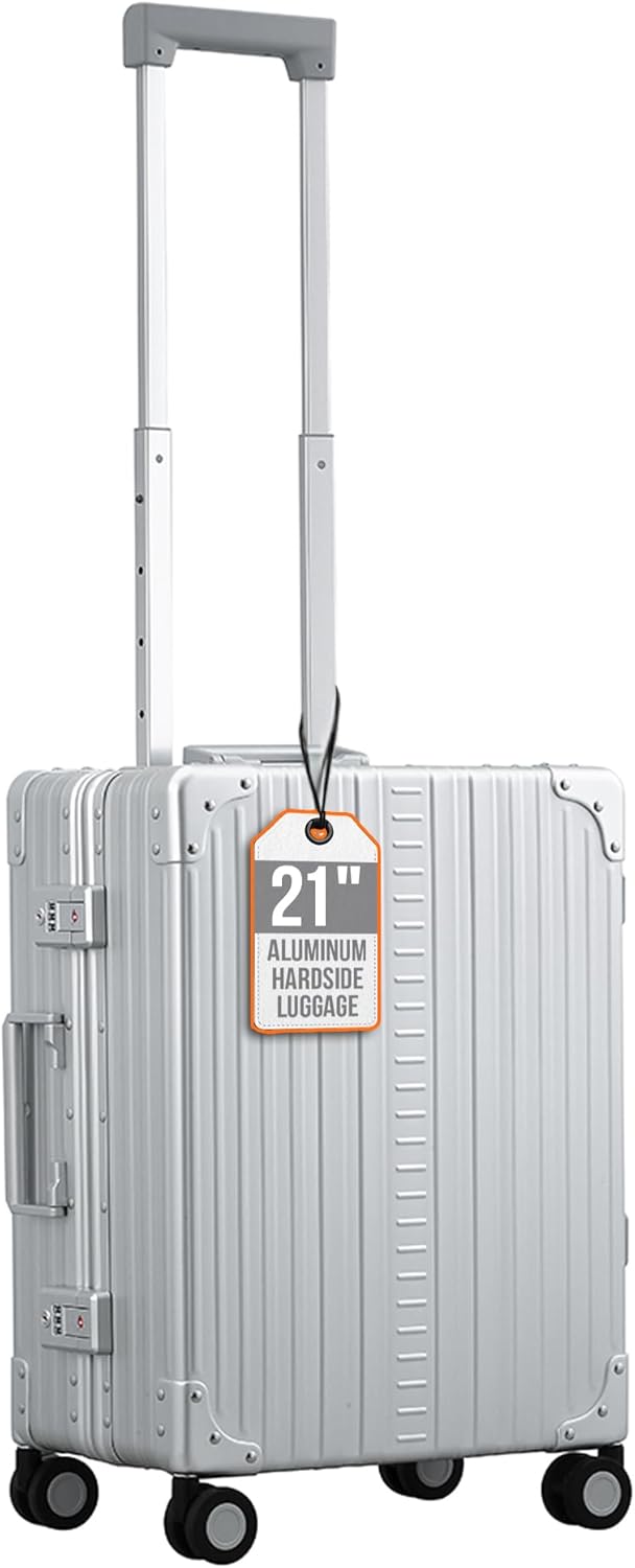 Aleon All Aluminum Lightweight Carry-On Luggage - Hardside Carry-On Suitcase, TSA Approved, Hard