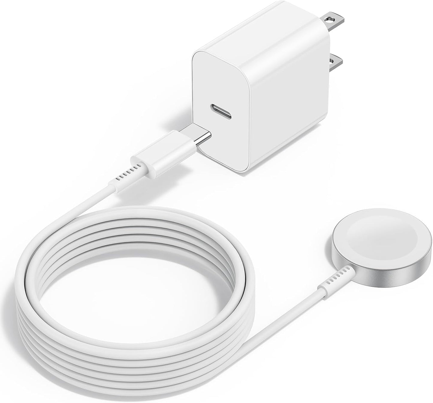 Upgraded Apple Watch Charger, Magnetic iWatch Fast Charger to USB C Cable 6ft with USB C Charger Block for iWatch Series Ultra/9/8/7/6/SE/SE2/5/4/3