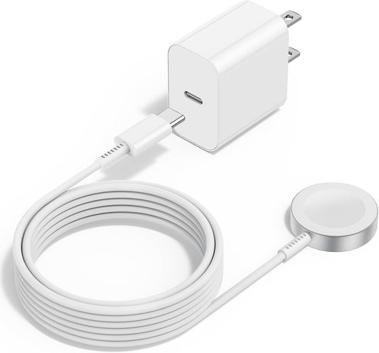 Upgraded Apple Watch Charger, Magnetic iWatch Fast Charger to USB C Cable 6ft with USB C Charger Block for iWatch Series Ultra/9/8/7/6/SE/SE2/5/4/3