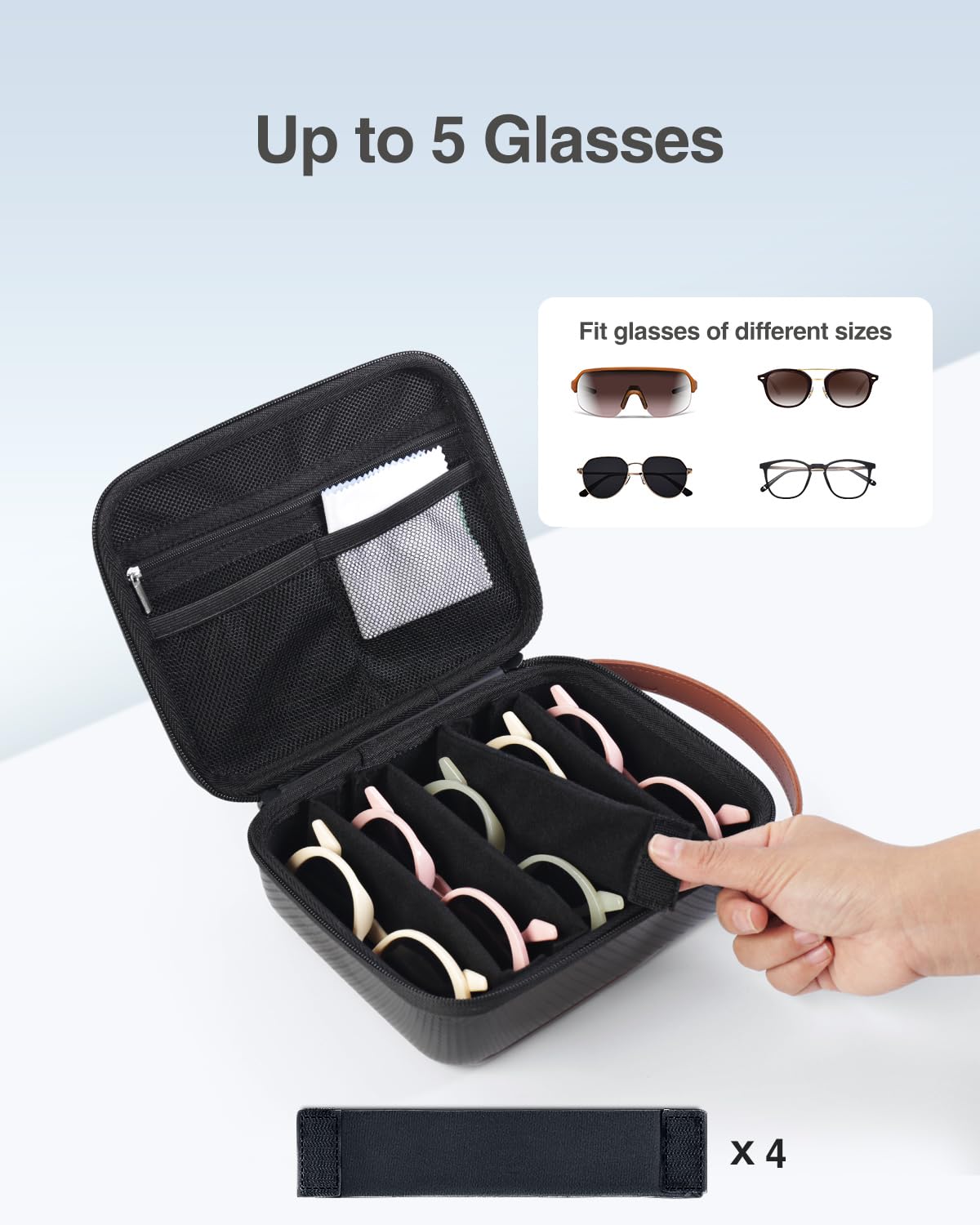 Luxtude Travel Sunglasses Organizer Case, Hard Shell Sunglasses Travel Case