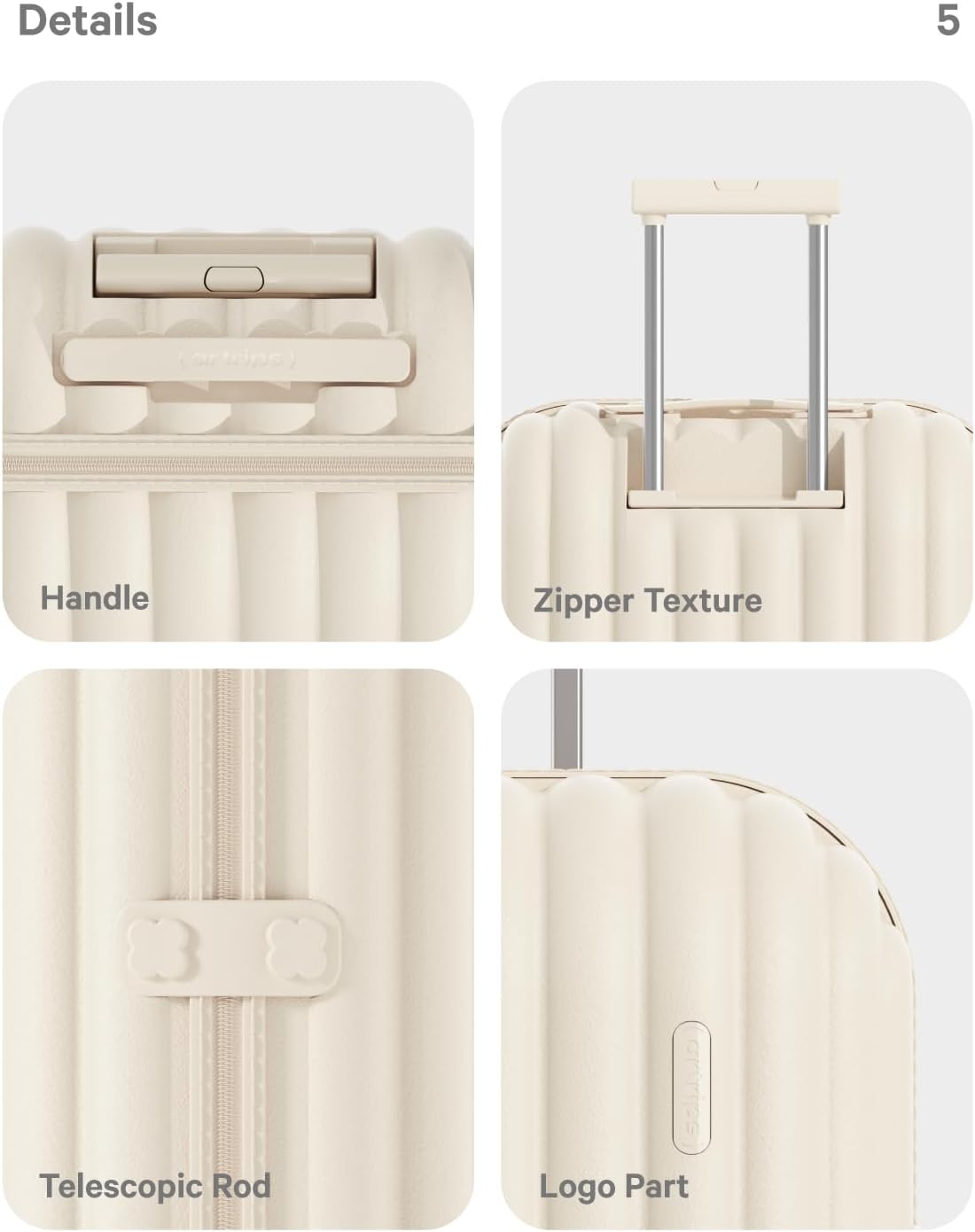 artrips Checked Luggage 24 inch,Medium Suitcase with 8 Spinner Wheels,PC Lightweight Hardside