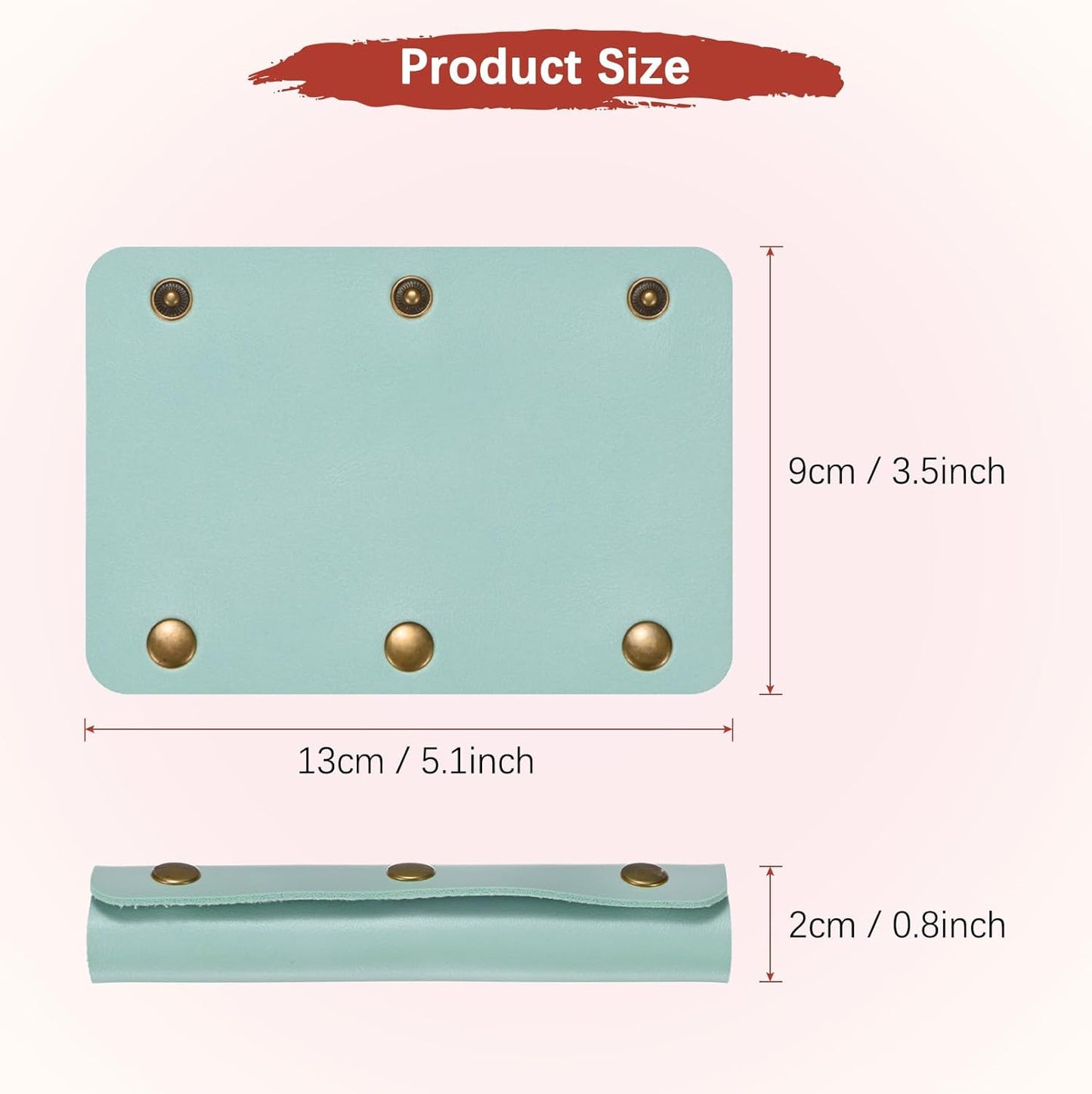 Leather Handle Wrap [4PCS] - Handbag Handle Wrap Cover with 3 Metal Clasps Use for Suitcases & Bags & Shopping Totes & Wallets - [Blue-5IN/13CM] Soft Purse Strap Pad