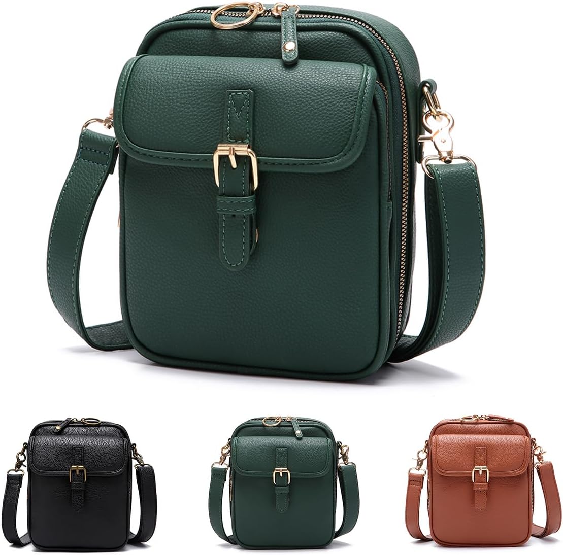 ChuLian Vintage Crossbody Bag For Women Men Small Messenger Bag Crossbody Handbags Large Shoulder Bags With 10 Card Slots