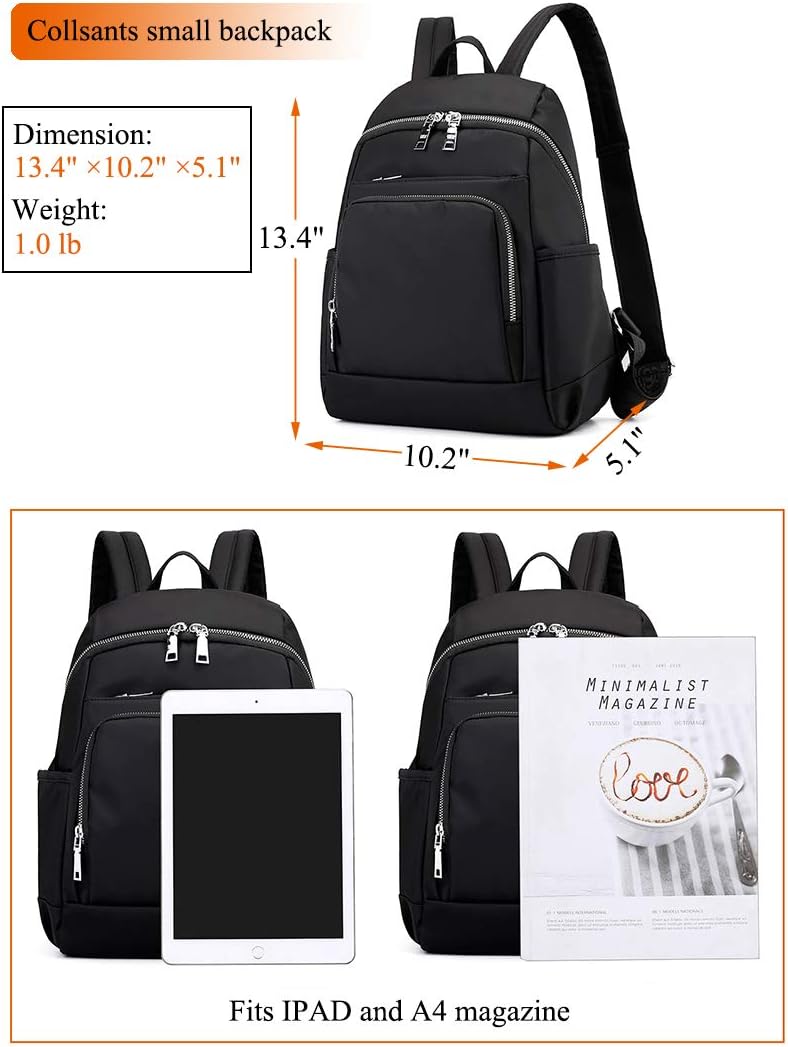 Collsants Women Backpack Purse Small Nylon Daypack for Ladies Casual Lightweiht Travel Backpack Fashion Backpack