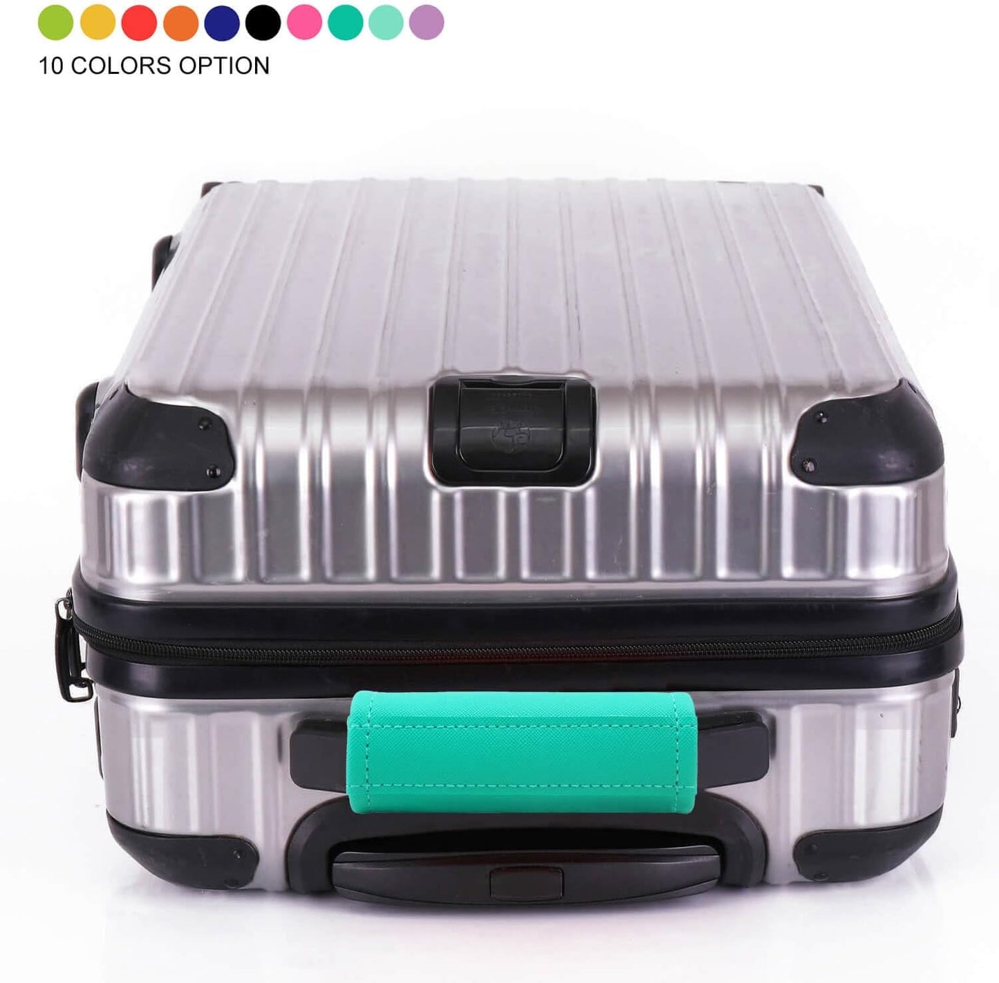 Luggage Handle Wrap 5 Pack-Leather Luggage Handle Wraps for Suitcase/Handbag/Duffel Bag/Car Bright Luggage Identfier/Handle Covers/Grips Luggage Accessories for Travel 3.0 (Turqoise)